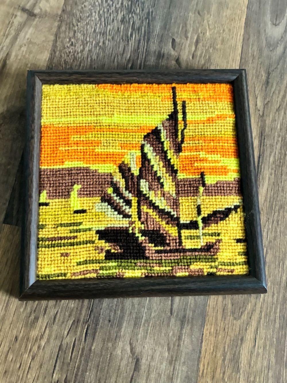 70's Sailboat Crewel